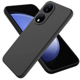 Mustan Honor 90 5G silikonikuoren kuva, jossa kaksinkertaiset kamera-aukot